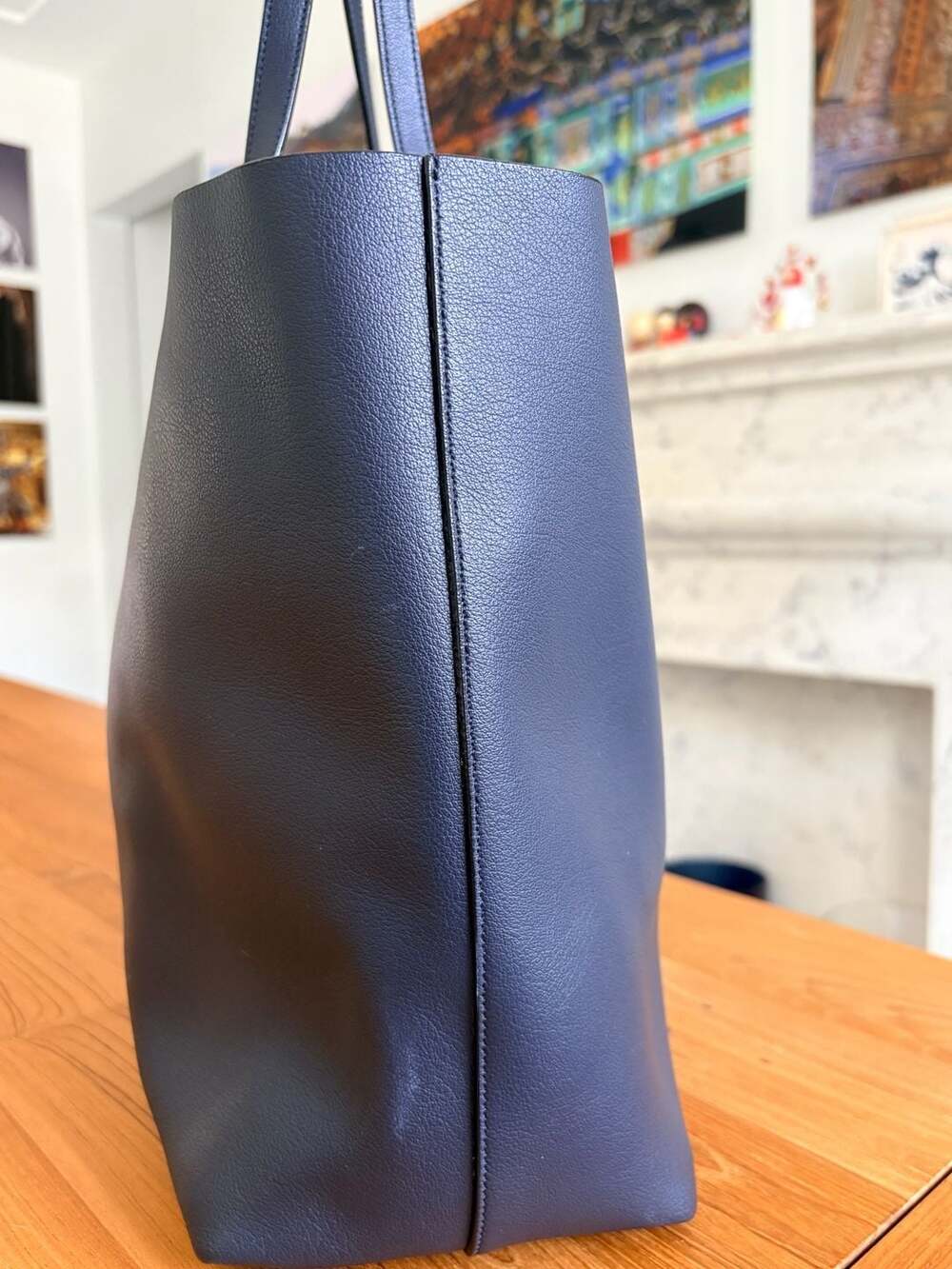 Saint Laurent East West Shopping Tote in Navy Blue Like New - Picture 4 of 16